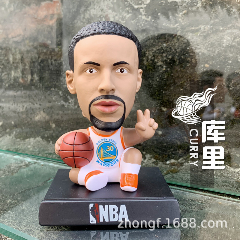 12款nba籃球運動員邁克爾喬丹斯蒂芬庫裡凱里歐文詹姆斯哈登汽車裝飾搖頭公仔pvc可動人偶模型玩具公仔手機支架支架 | 蝦皮購物