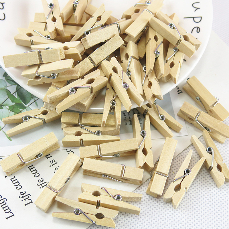 天然迷你木夾 - 100 件/50 件 2.5x0.3cm 創意照片夾,用於 DIY 工藝品和裝飾 | 蝦皮購物