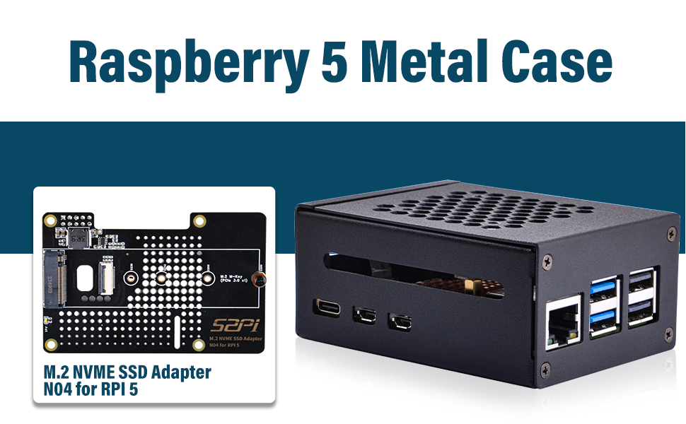 52pi N04 M.2 2280 PCIe 轉 NVMe 頂部帶金屬外殼外殼冷卻風扇,適用於 Raspberry Pi | 蝦皮購物