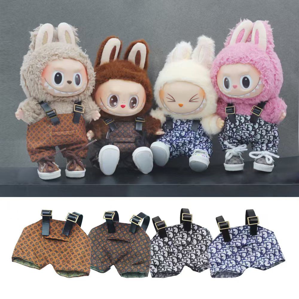 DIMOO World 15cm 17cm Labubu 衣服娃娃吊帶褲寶寶三隻馬卡龍可愛兔子 & bao-ao & L | 蝦皮購物