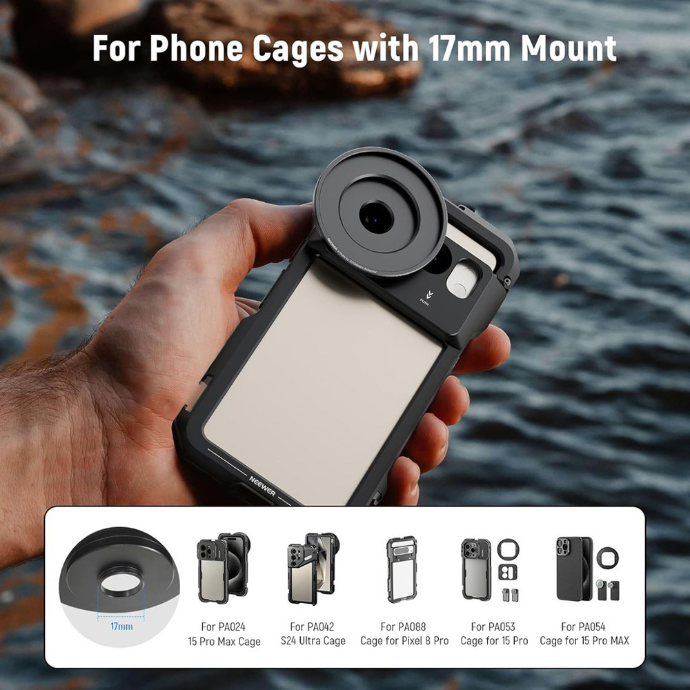 NEEWER PA062 17mm 至 37mm 和 58mm 過濾器轉接環,適用於 Phone Cage Rig 16 | 蝦皮購物