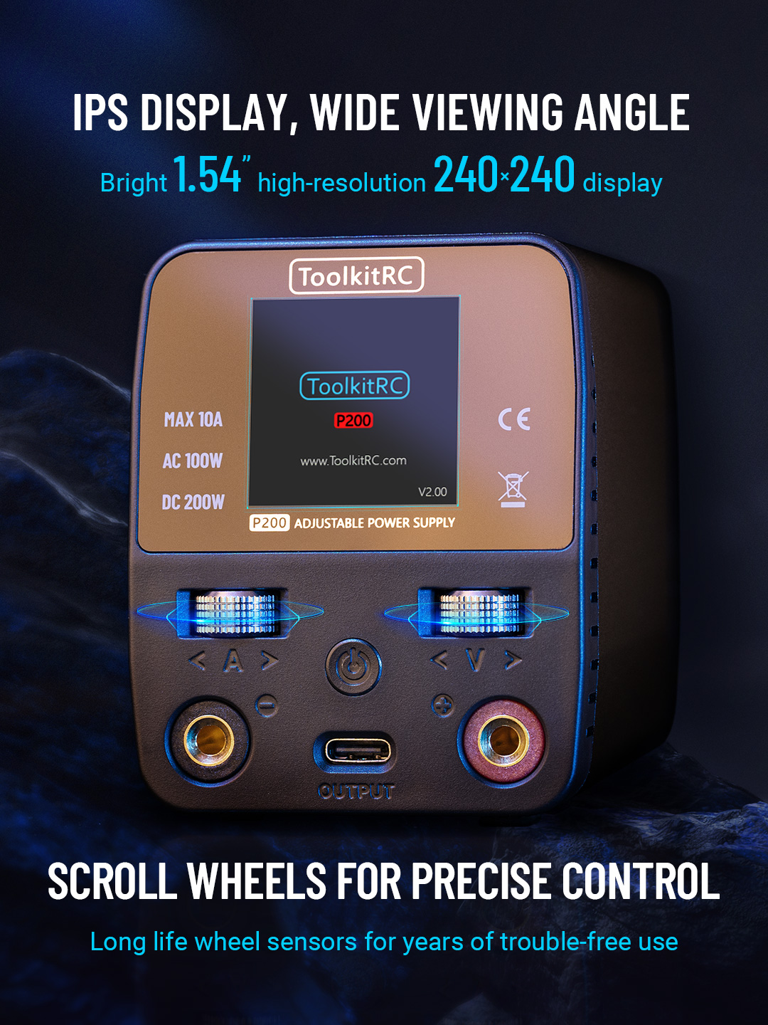 Toolkitrc P200 V2 迷你 30V AC100W DC200W 10A GaN 可調迷你台式機電源 USB | 蝦皮購物