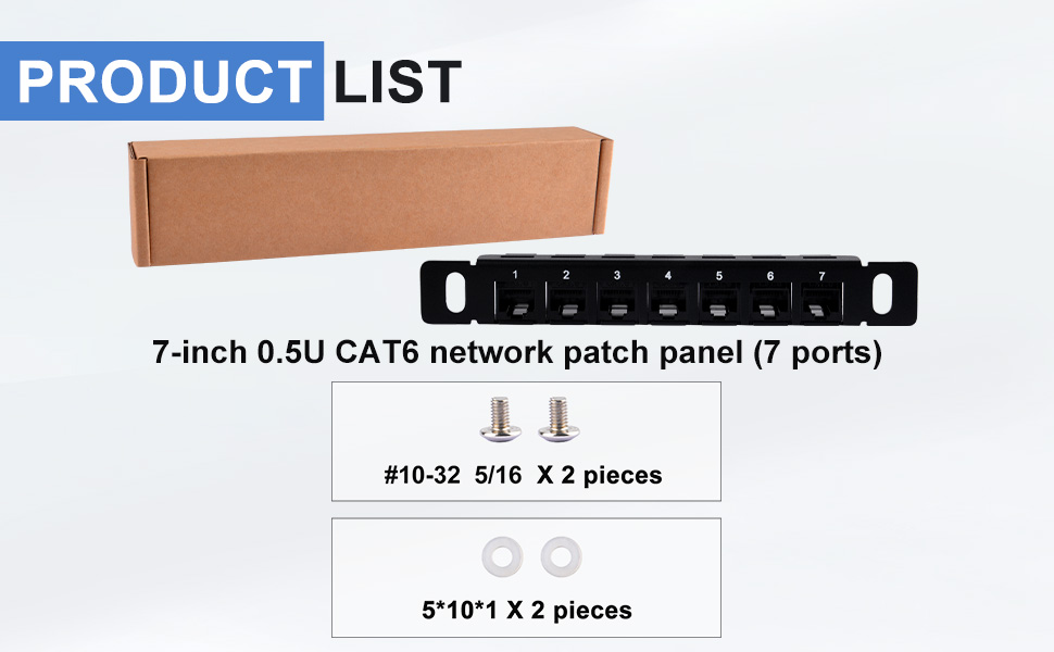 DeskPi RackMate 7 英寸 0.5U CAT6 網絡配線架,帶 7 個端口,用於 TT 服務器機架/網絡機 | 蝦皮購物