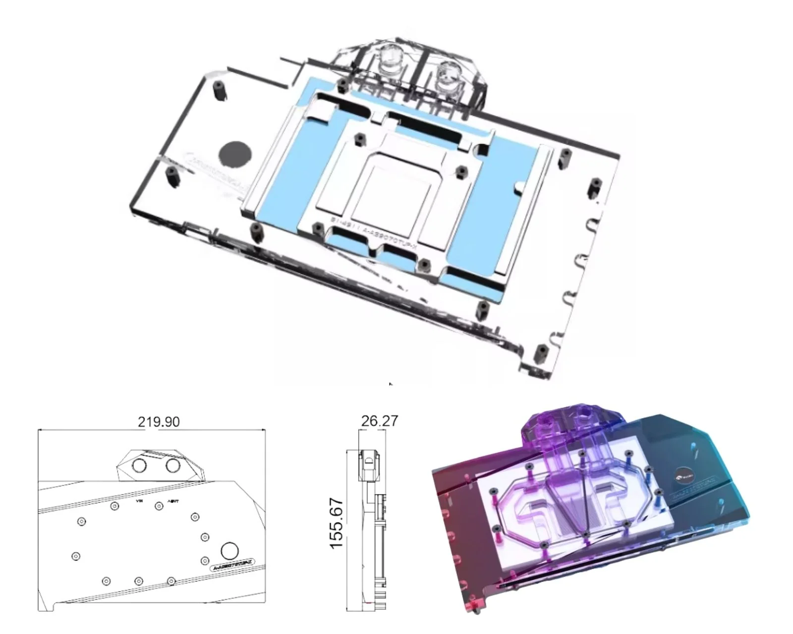 Bykski 全覆蓋 GPU 水冷頭和背板適用於華碩 TUF Gaming Radeon RX 9070 OC 版 16 | 蝦皮購物