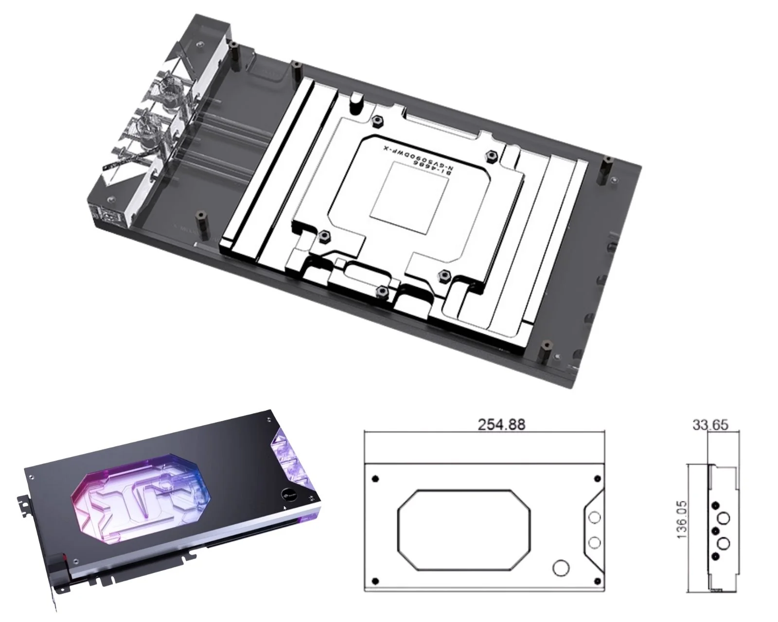 Bykski 裝甲端端口 GPU 水冷頭帶背板,適用於技嘉 GeForce RTX 5090 Gaming OC 32G | 蝦皮購物