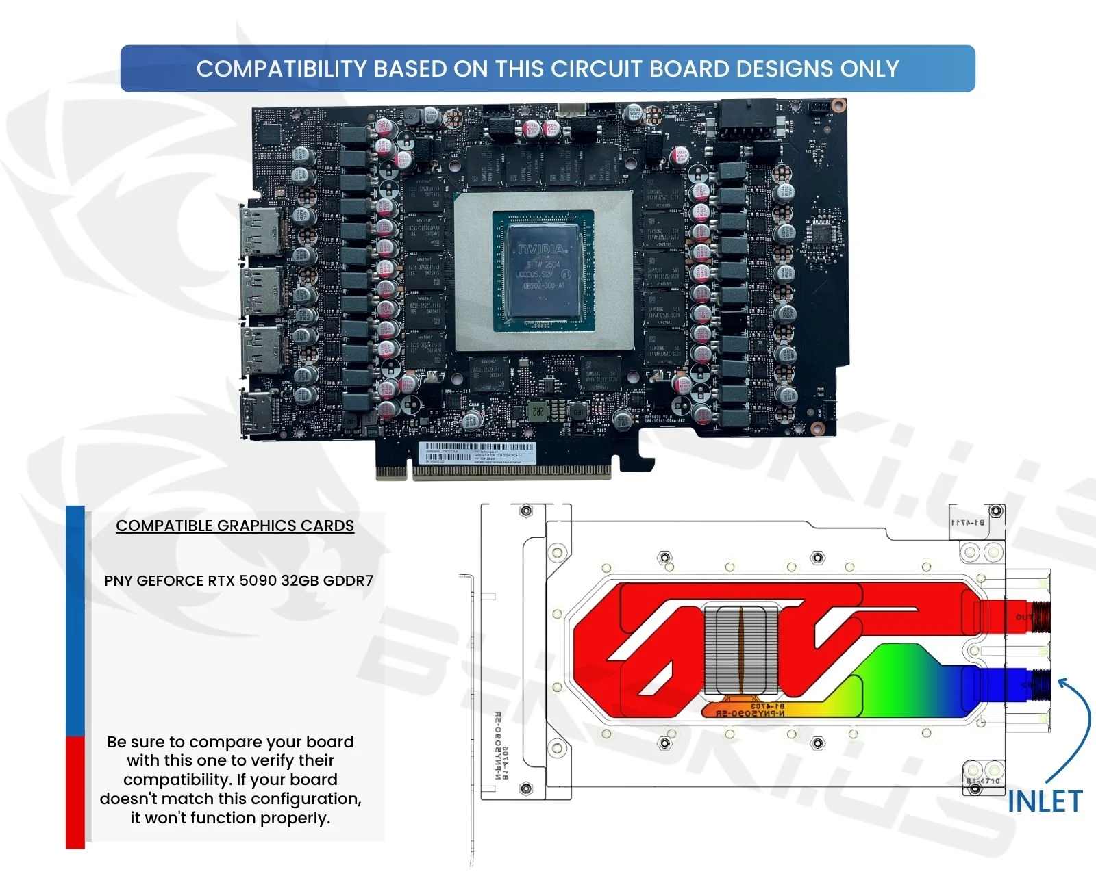 Bykski 耐用金屬/POM GPU 水冷頭和背板,適用於 PNY GeForce RTX 5090 32GB GDD | 蝦皮購物