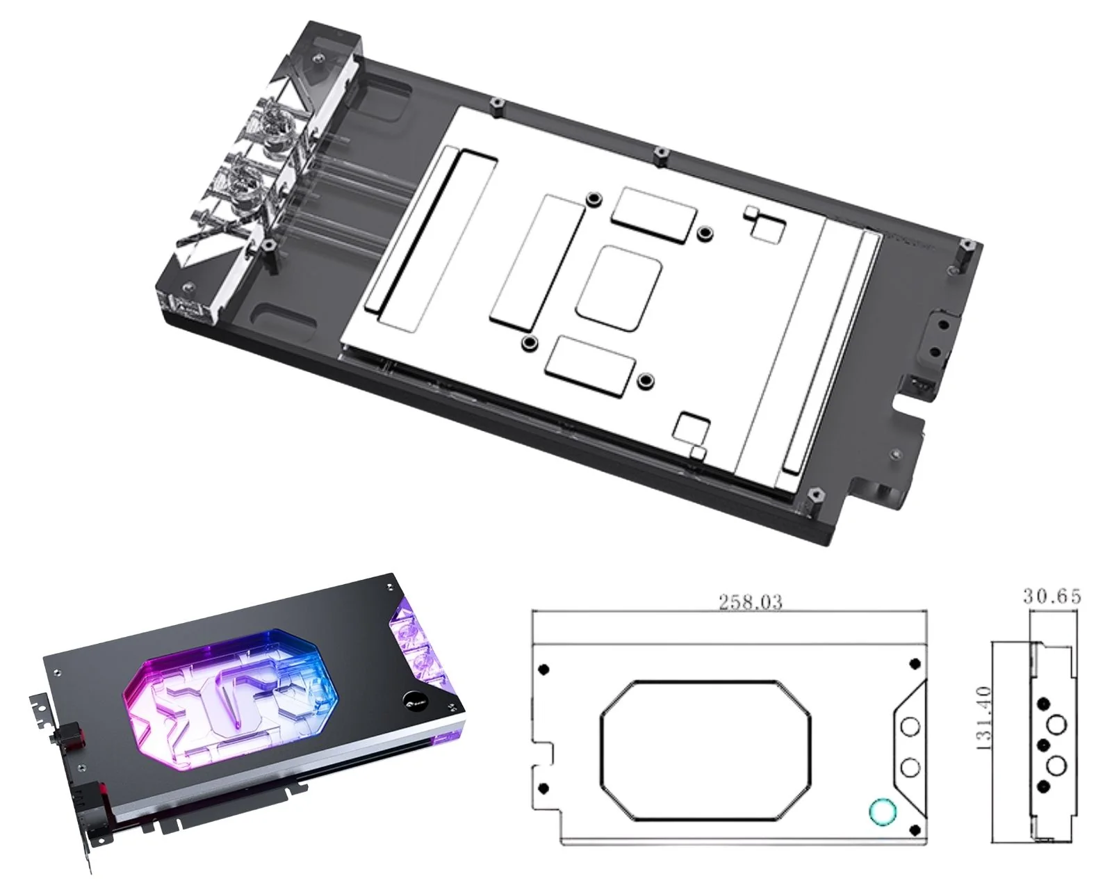 Bykski 裝甲端端口 GPU 水冷頭帶背板,適用於彩色 iGame GeForce RTX 5080 Vulcan | 蝦皮購物