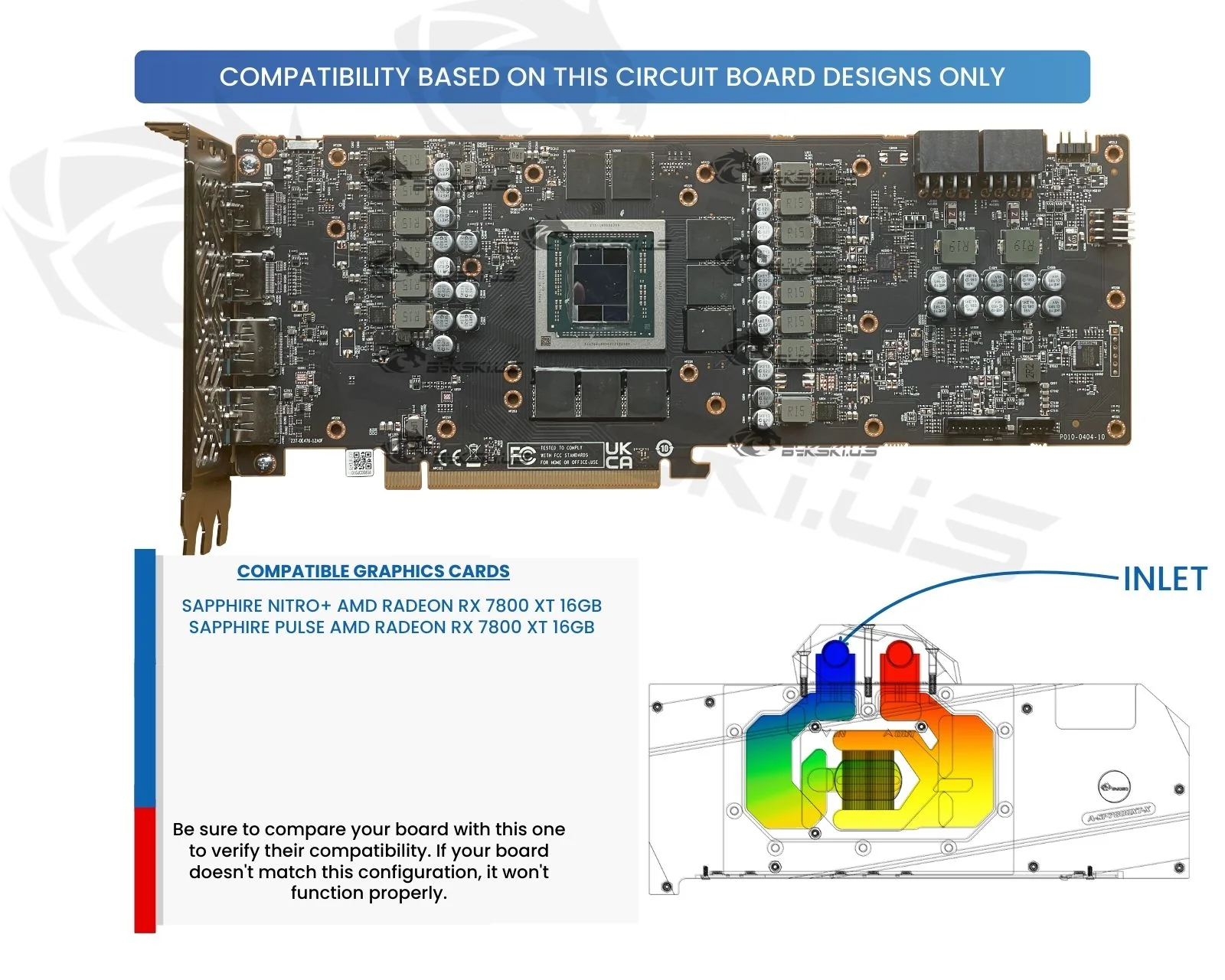 Bykski 全覆蓋 GPU 水冷頭和背板,適用於藍寶石 NITRO+ AMD Radeon RX 7800 XT 16 | 蝦皮購物