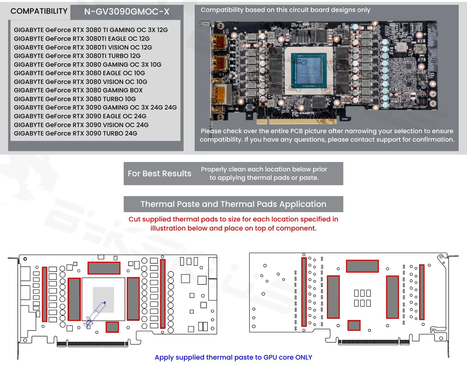 Bykski 全覆蓋 GPU 水冷頭和背板適用於技嘉 GeForce RTX 3080/3080ti/3090 GAMI | 蝦皮購物