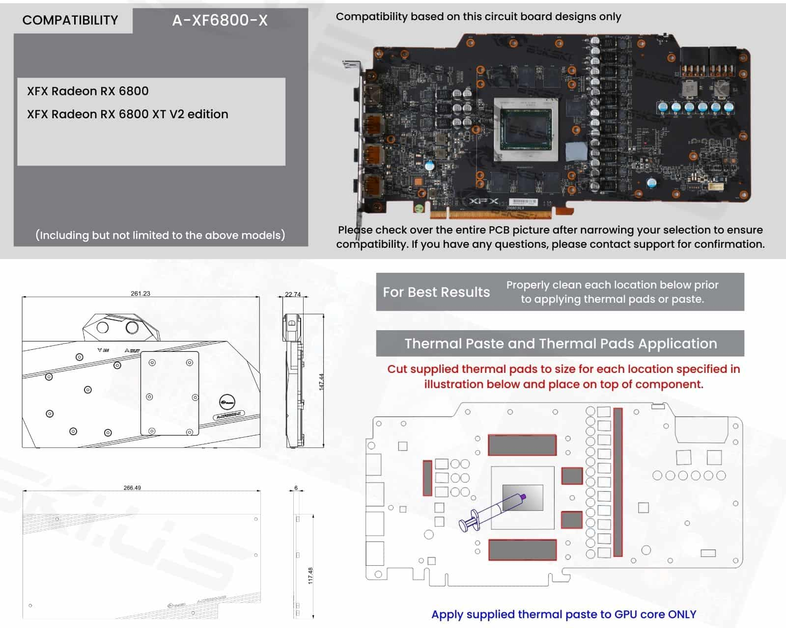 Bykski 全覆蓋 GPU 水冷頭和背板適用於 XFX RX6800 海外版 (A-XF6800-X) | 蝦皮購物