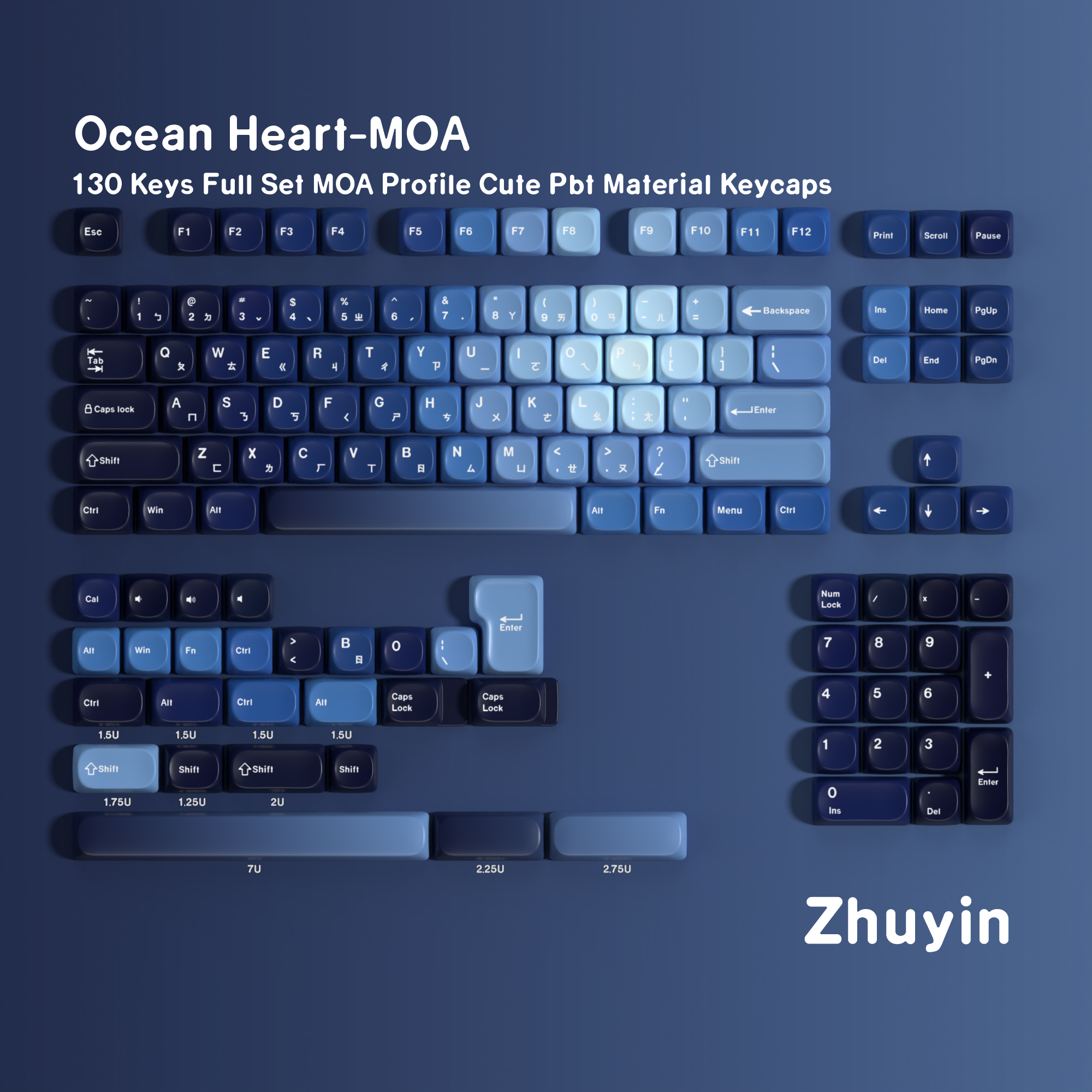 MOA Keycaps PBT 機械鍵盤鍵帽 球帽 ISO 日英韓西葡 BRPT 染印漸層鍵帽 | 蝦皮購物