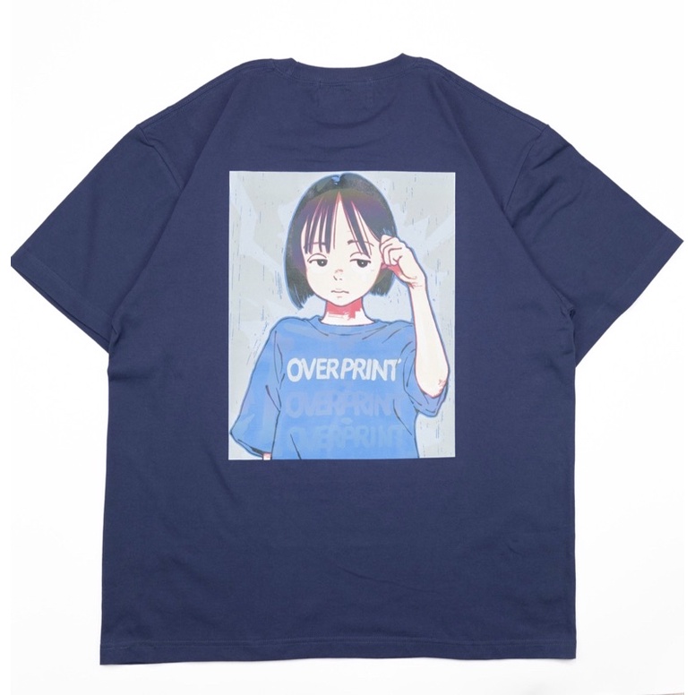 OVER PRINT POP ART TEE BLUE L 古塔つみ over print POP ART canvas blue