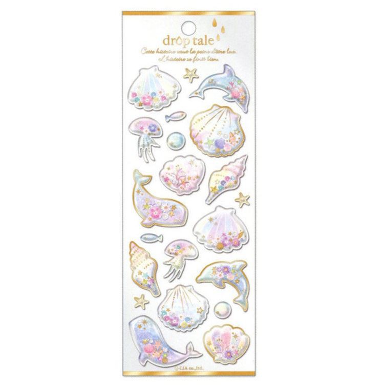 日本進口 Q-Lia drop tale 水晶貼紙 - 海洋 | 蝦皮購物