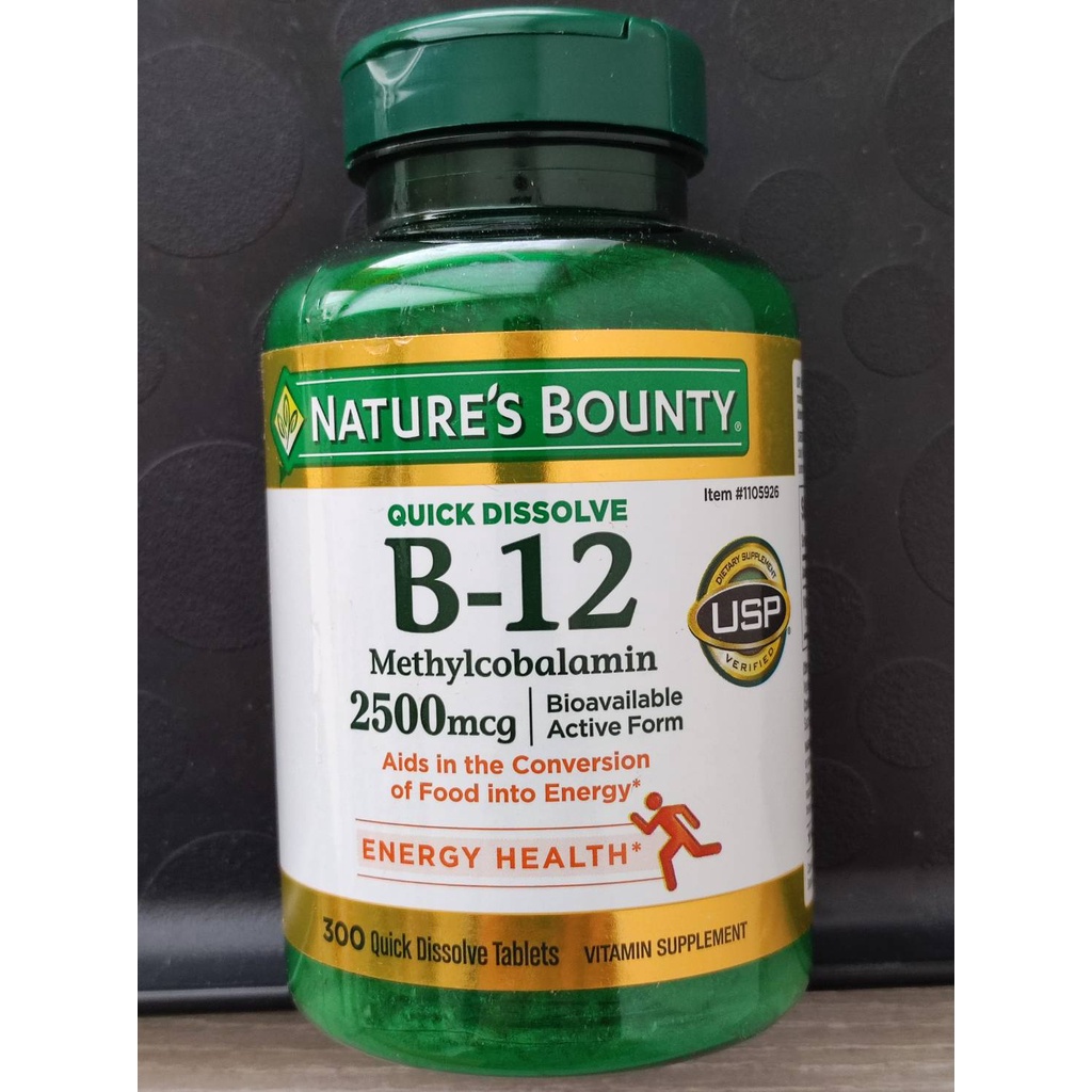 最新在台現貨美國COSTCO Nature's Bounty Vitamin B12 維生素B12 300顆素食者補充 蝦皮購物