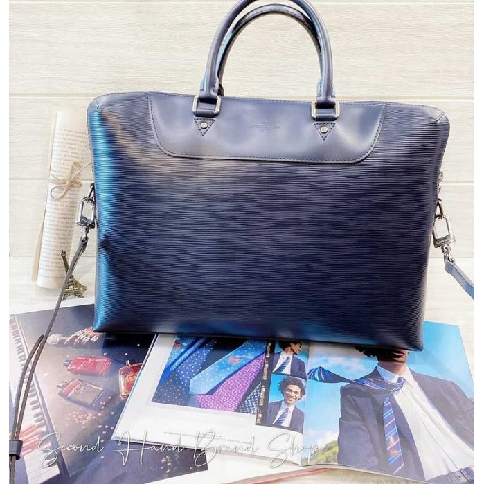 Louis Vuitton LV M40855 ALMA BB EPI 水波紋迷你手提斜背艾瑪包 靛藍現金價 58,200 停產茱麗葉精品