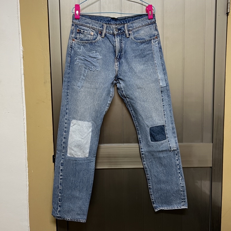 《二手名牌》Levi’s 男款 牛仔褲 502 上寬下窄 taper 彈性 補丁 夏威夷風 尺寸29 295070156