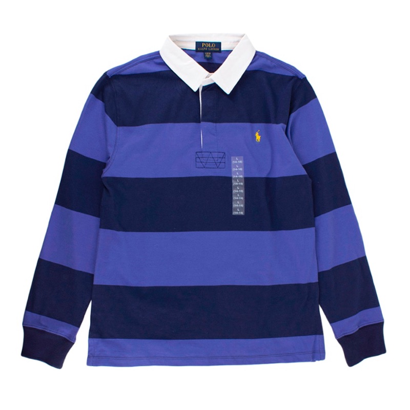 童裝現貨🇺🇸 Polo Ralph Lauren 深藍條紋長袖衫rugby shirt 童裝英倫