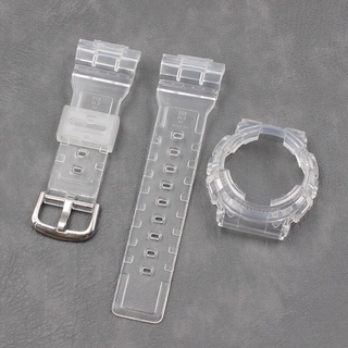 適用卡西歐Casio BABY-G BA-110 BA-111 錶帶錶殼套裝透明橡膠防水替換