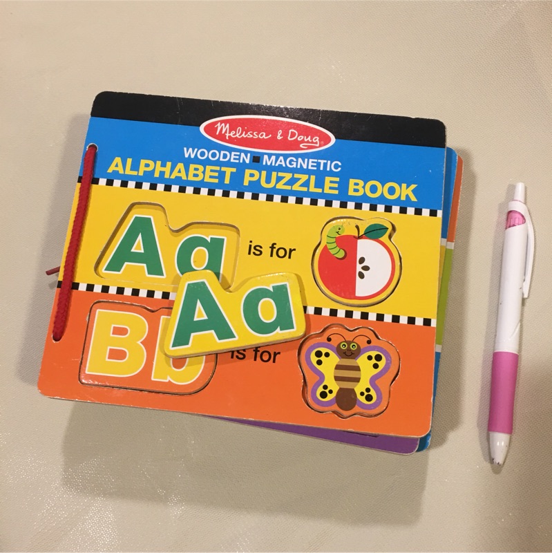 Melissa & doug wooden magnetic alphabet puzzle book deals