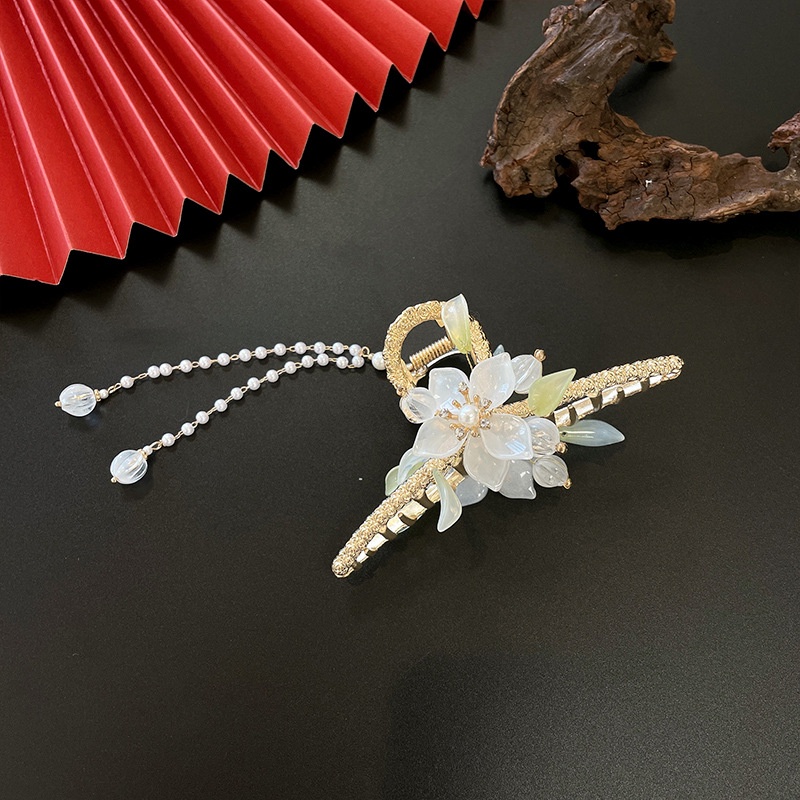 髮夾 鯊魚夾 金屬抓夾 髮飾 國潮古風流蘇琵琶髮夾女合金抓夾大號鯊魚夾子髮卡頭飾 | 蝦皮購物
