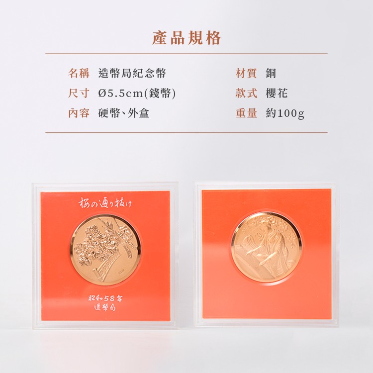 日本造幣局】桜の通り抜け／昭和58年紀念幣／紀念章／藝術擺飾／家具擺