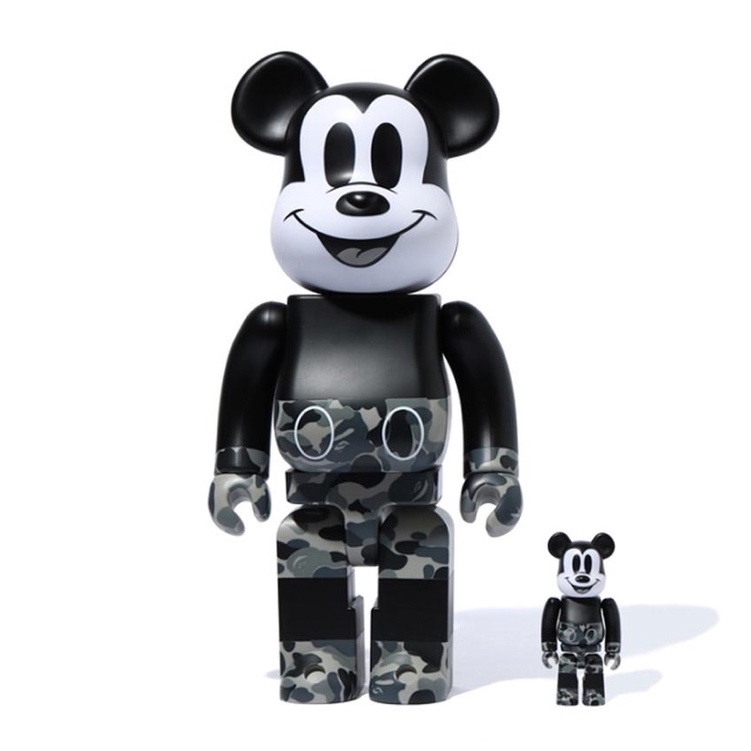 真品BE@RBRICK x MICKEY MOUSE APE bape MONOTONE Ver 400% 100