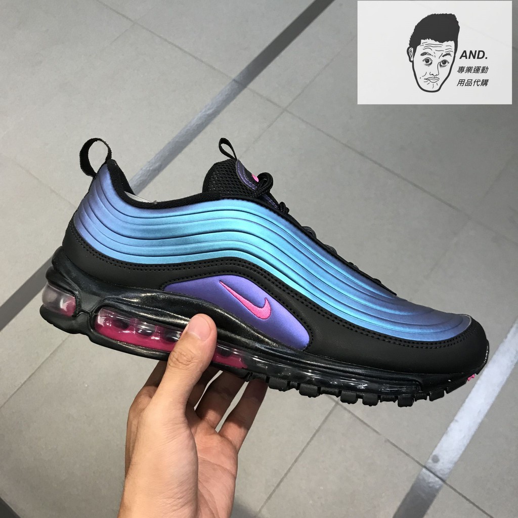 AND.】NIKE AIR MAX 97 LX 炫光藍紫桃紅流線休閒氣墊男款AV1165-001