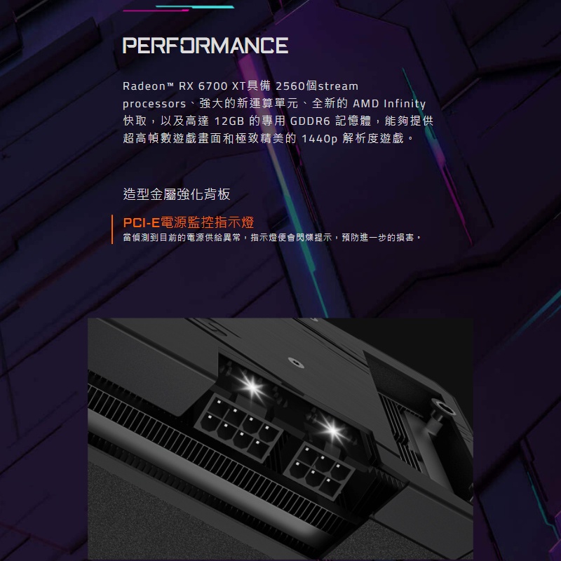 GIGABYTE 技嘉AORUS Radeon RX 6700 XT ELITE 12G 顯示卡鎖算力光華