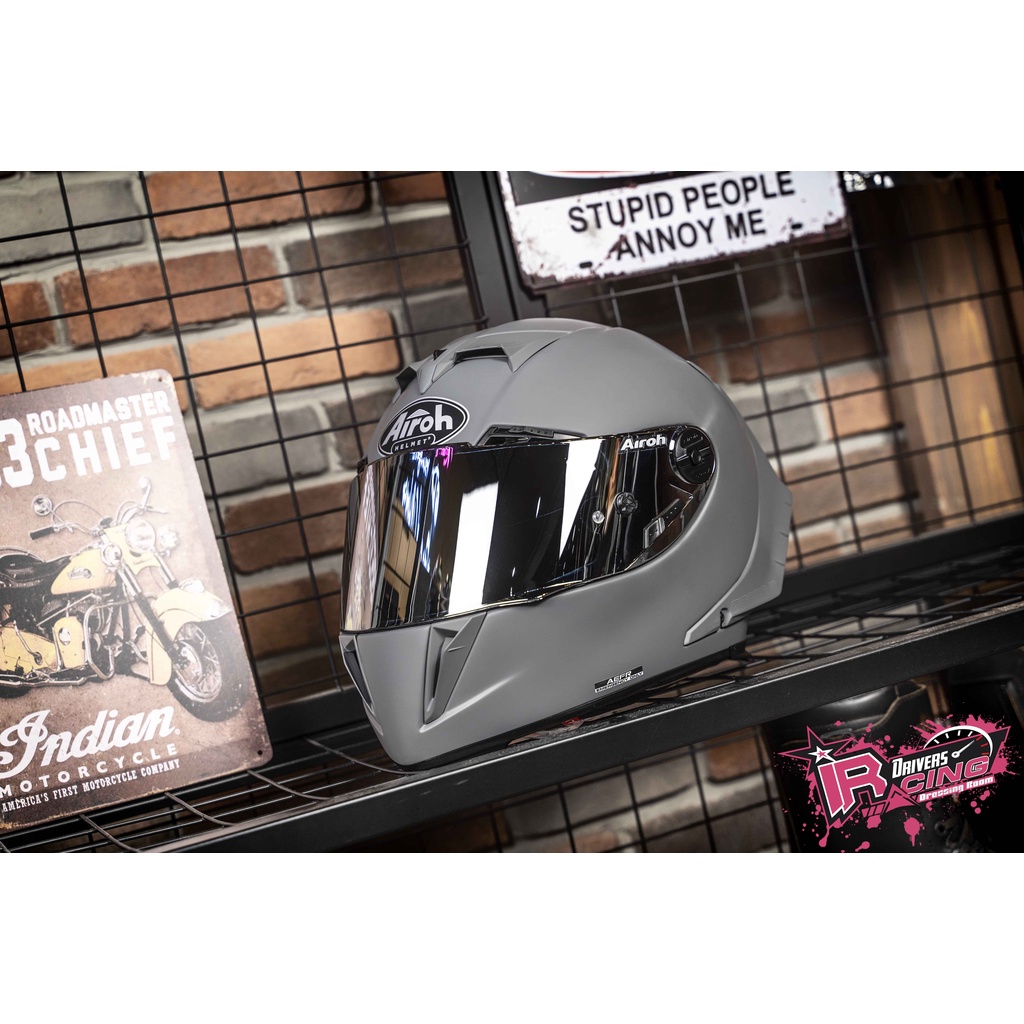 AIROH GP550 S Casco Moto Racing – Grigio Opaco, Taglia XL, HPC, Omologato ECE 2205, Con Pinlock