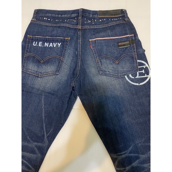 近全新品 Uniform Experiment UE x Levis Fenom 1代 藍水鑽破壞牛王 W34 505