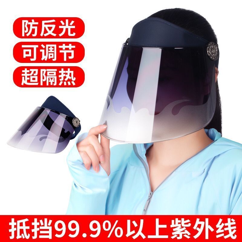 【現貨】防紫外線太陽帽夏季戶外防放光遮陽防曬空頂帽女遮臉防紫外線騎車電動車帽防曬 | 蝦皮購物