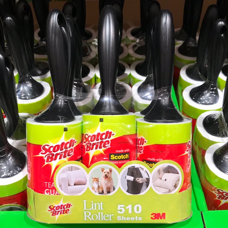Costco好市多 3M SCOTCHBRITE 隨手黏除塵滾筒 85張x6入 lint roller 蝦皮購物