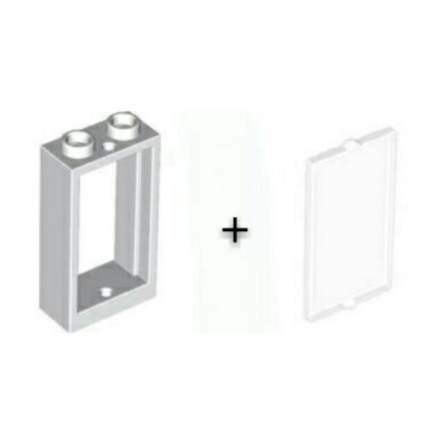 LEGO 樂高 白色 1X2X3 窗戶框+玻璃 window 1X2X3 with glass 60593+60602 | 蝦皮購物