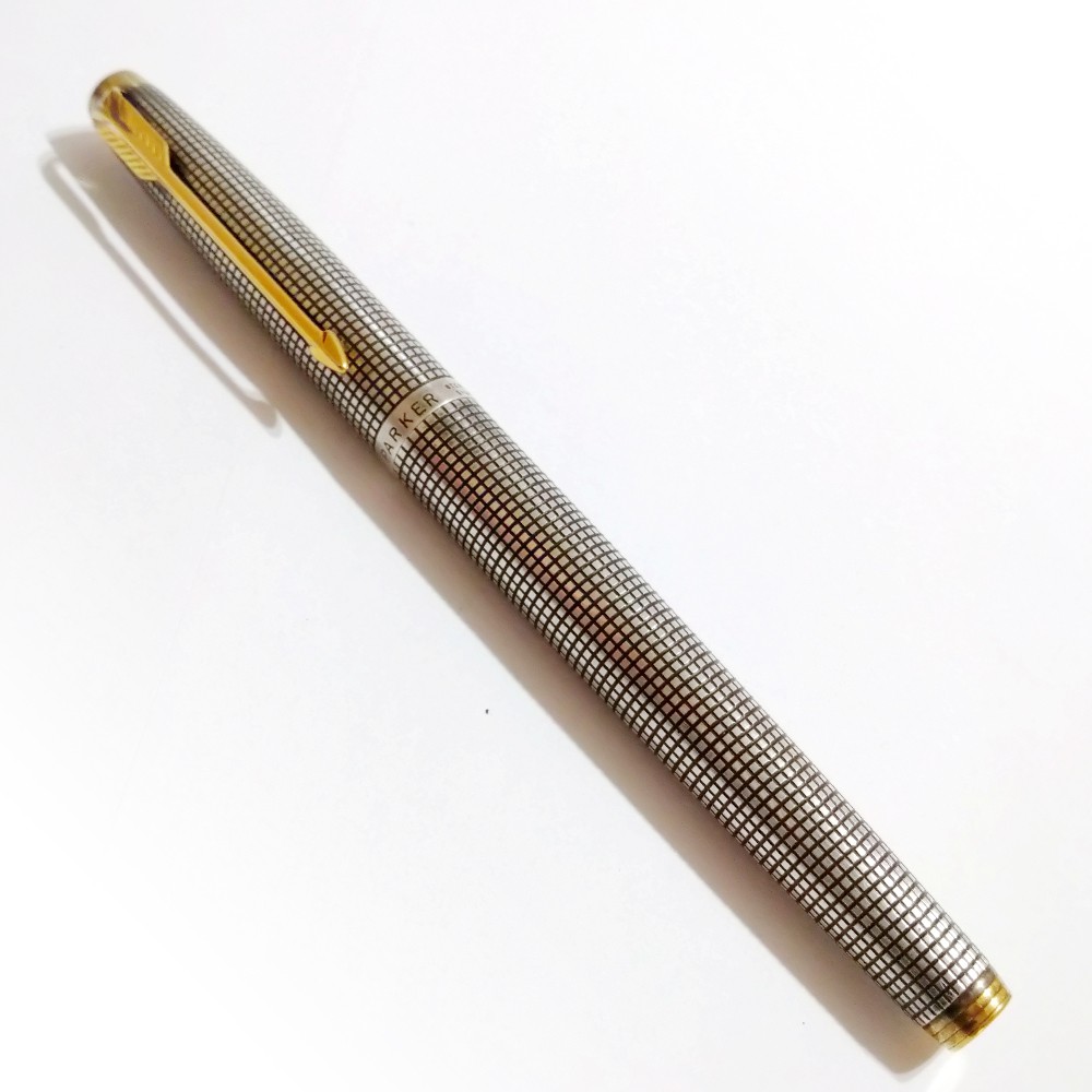 PARKER 派克75 SILVER 純銀平頂14K <M> 鋼筆| 蝦皮購物