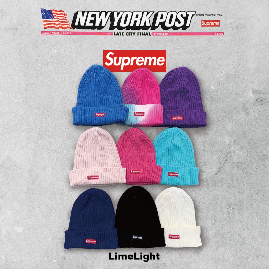 ☆LimeLigh☆ Supreme Overdyed Ribbed Beanie 小BOX 多色毛帽| 蝦皮購物