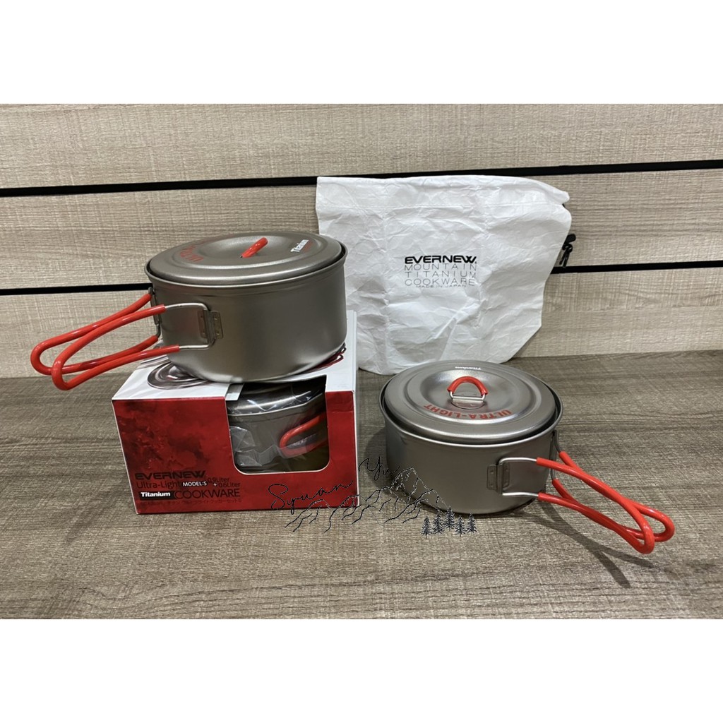 Evernew Titanium UL Pot Set 超輕量鈦金屬組合鍋(ECA259R) | 蝦皮購物