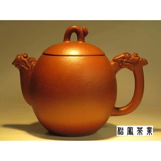 CX491 時代物 梨皮泥 文琳形 砲口 梨皮紫砂壺 高6.5cm・梨皮泥砲口後手  