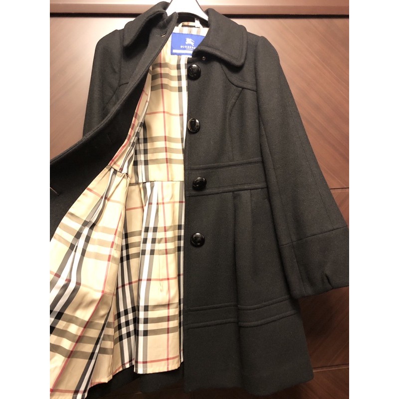 日本【Burberry Blue Label】名媛洋裝款羊毛大衣🧥 | 蝦皮購物