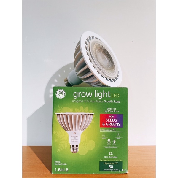 （價格浮動）GE grow Light PAR38 /GE奇異植物全光譜植物燈/ 燈座使用E27 蝦皮購物