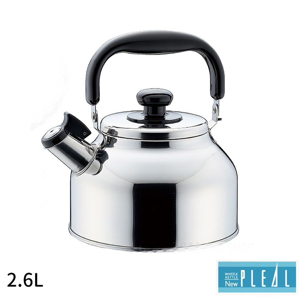 【NEW PLEAL】日本進口不鏽鋼寬口笛音茶壺2.6L(黑柄)《好拾物》 | 蝦皮購物