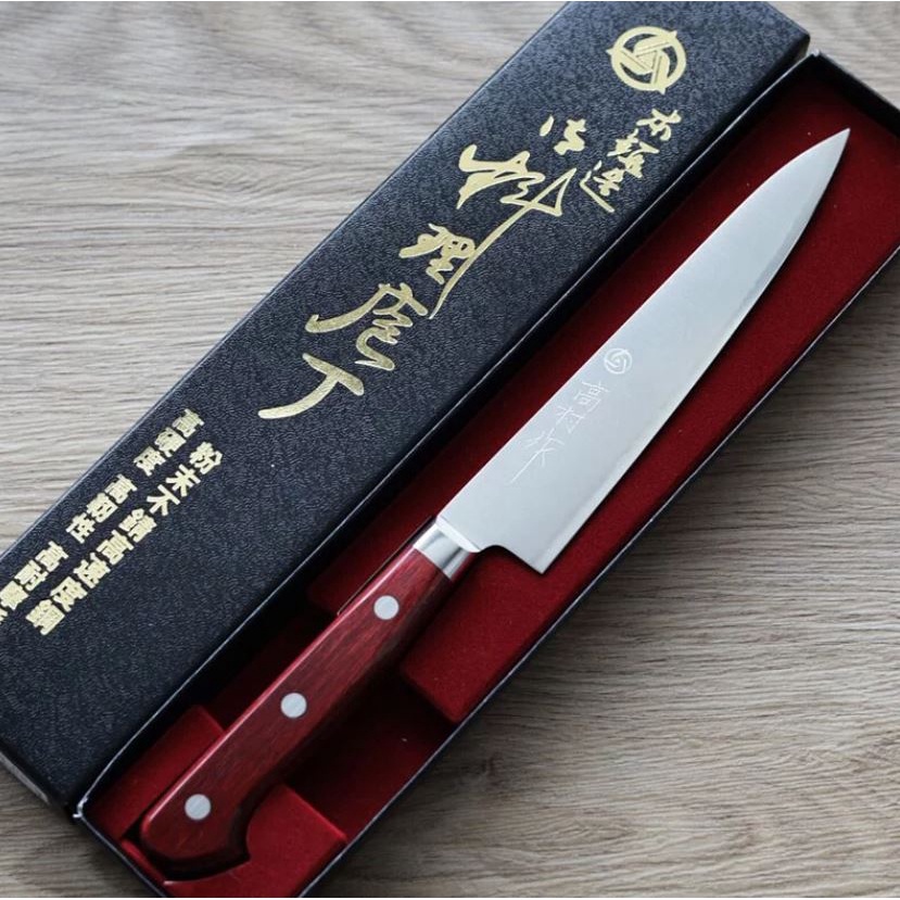 高村刃物製作所 ペティナイフ 150mm SG2粉末ハイス鋼 赤洋柄 高村刃物