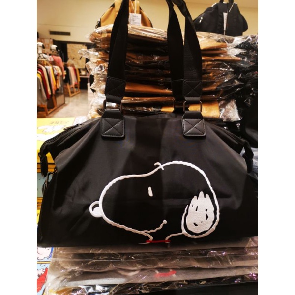 專櫃品牌PEANUTS 史努比50週年JOE COOL（限定）旅行包刺繡立體雙面史努