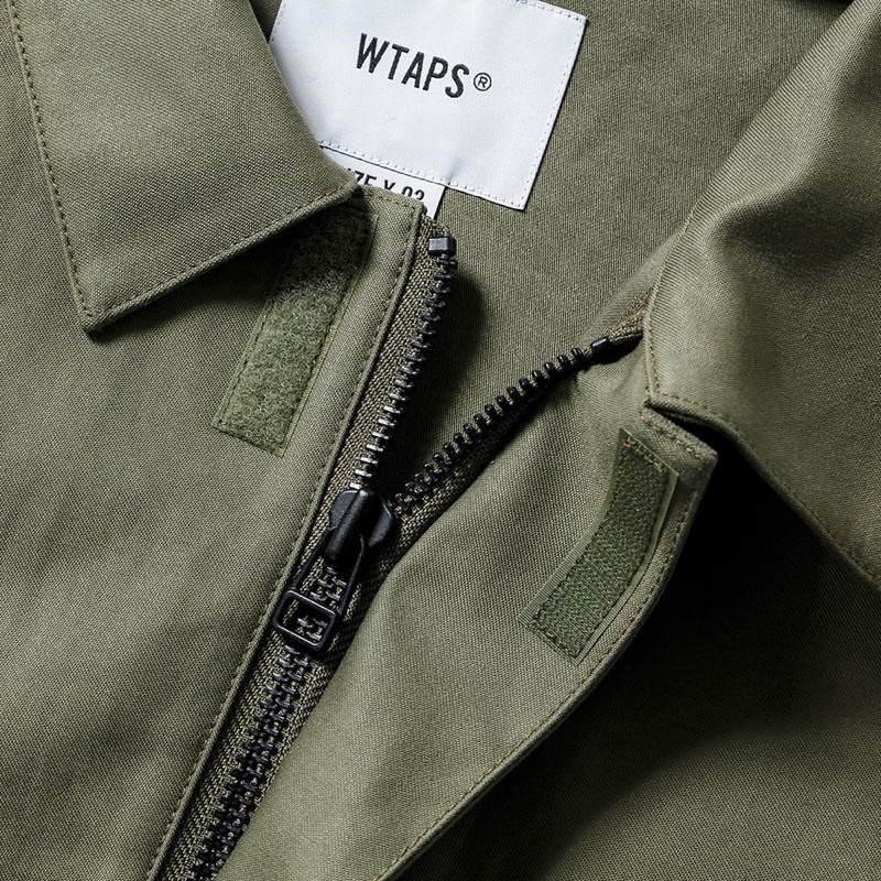 21AW WTAPS FLYERS LS COTTON.SATIN 口袋軍式衫拉鍊外套余文樂西山徹