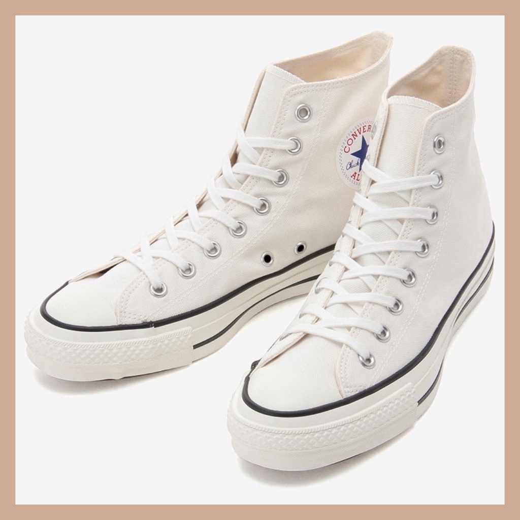 日本代購 Converse CANVAS ALL STAR J HI 日本製 米白 黑線 高筒 帆布鞋 情侶鞋 休閒