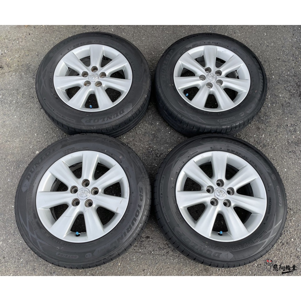 中古車胎 二手/中古鋁圈輪胎原廠豐田15吋5孔100 銀含輪胎登祿普R1 195/65-15