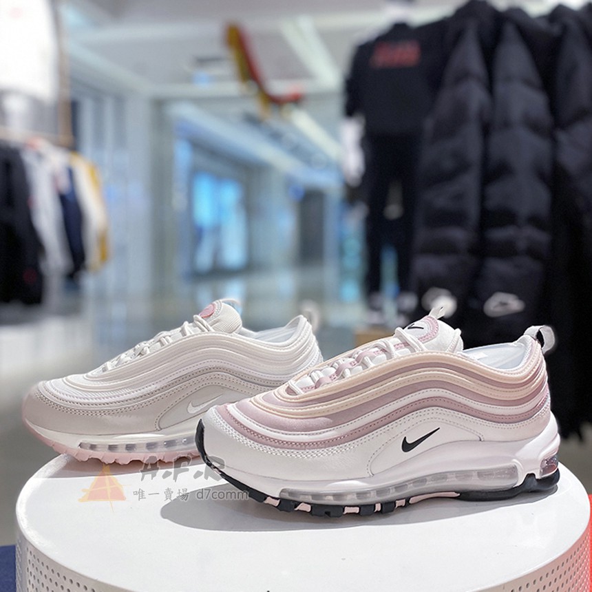 NIKE AIR MAX 97 白粉藕粉黑勾米白奶茶果凍底反光氣墊鞋休閒鞋女鞋