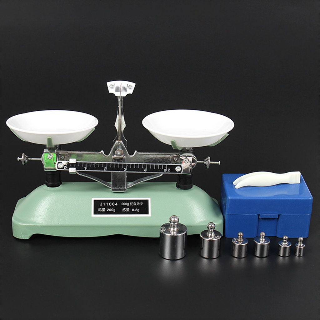 200g Lab Table Balance 托盤架機械秤, 帶有精密校準砝碼設置刻度教育設備 | 蝦皮購物