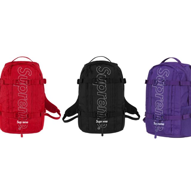 Supreme 18fw backpack 黑紫紅後背包| 蝦皮購物