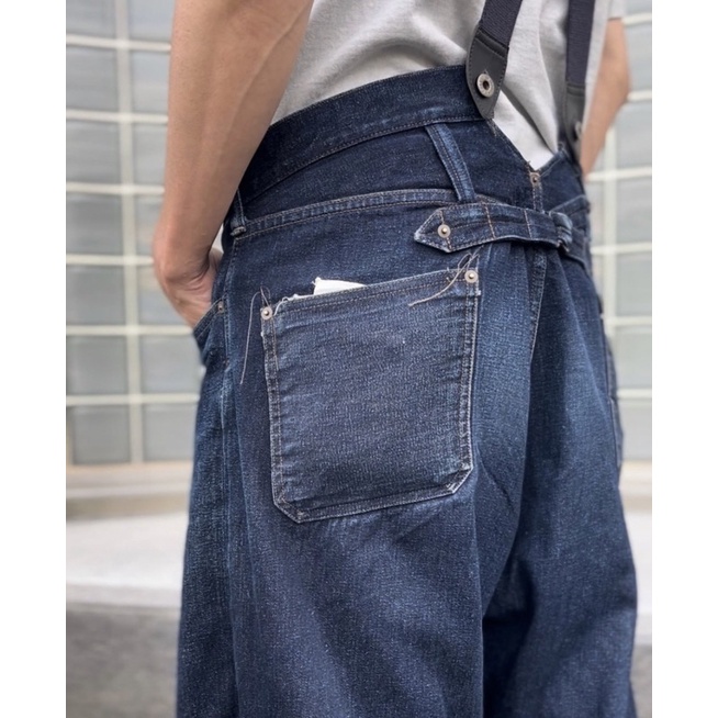 Nigel Cabourn RAILMAN DENIM PANT INDIGO 鐵道褲 32腰 吊帶 復古 二手美品