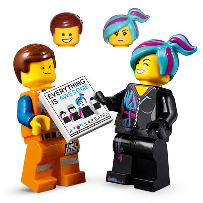 LEGO 70847 Emmet 艾密特 + Lucy 露西 微笑 快樂 雙表情 (含手持2x2印刷磚) | 蝦皮購物